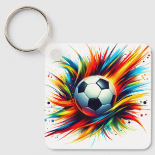 Porte-clés Balle de football Splash Futuriste Football Abstra