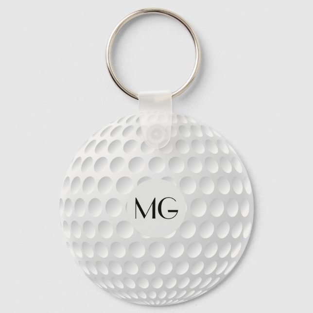 Porte-clés Balle de golf à monogramme rond (Recto)