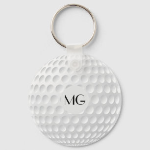 Porte-clés Balle de golf en monogramme ronde