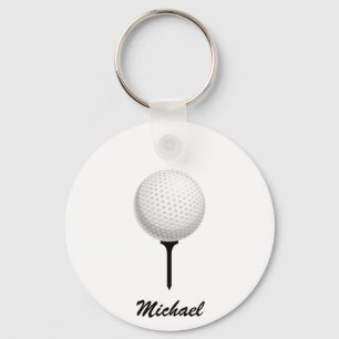 Porte-clés Balle de golf et tee personnalisés Golfeur Golf