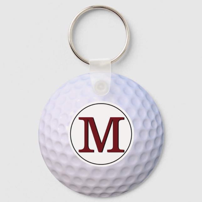 Porte-clés Balle de Golf Monogramme Golfeur Sur Les Pelouses (Recto)