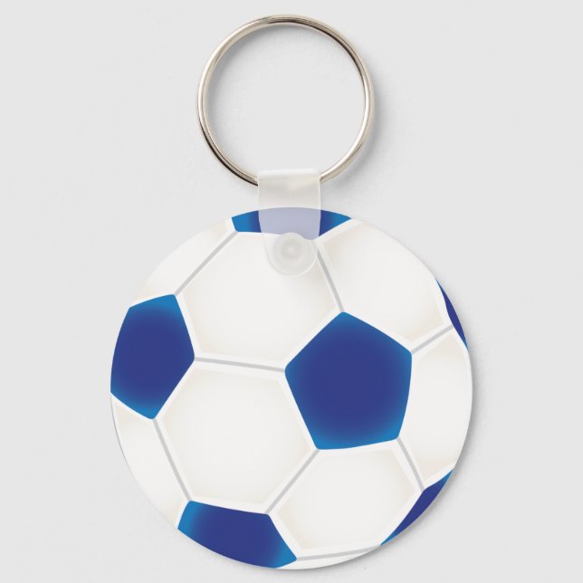 Porte-clés Balle de soccer bleu (Recto)