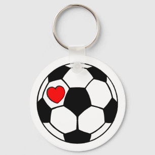 Porte-clés Balle de soccer (Coeur rouge)