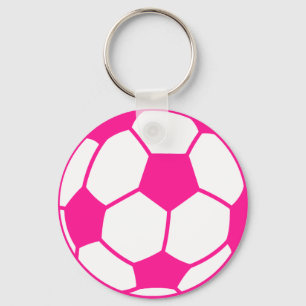 Porte-clés Balle de soccer rose chaud