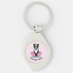 Porte-clés Ballerina Ballet Princess Boston Terrier (noir)
