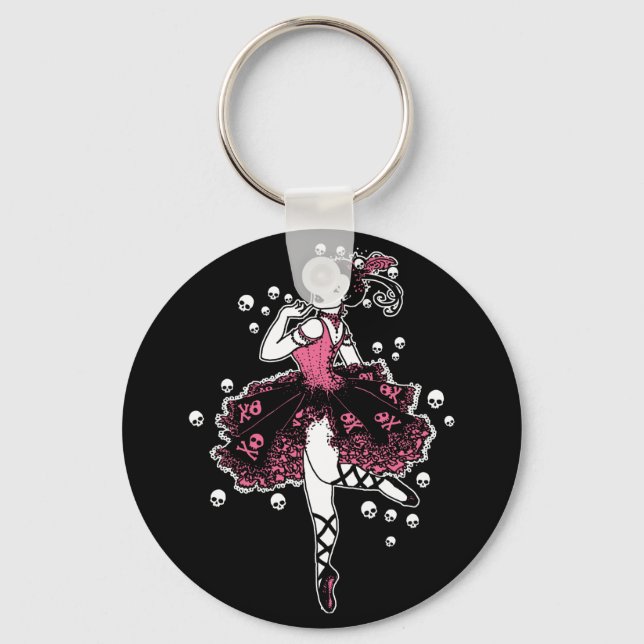 Porte-clés Ballerina gothique en rose (Recto)