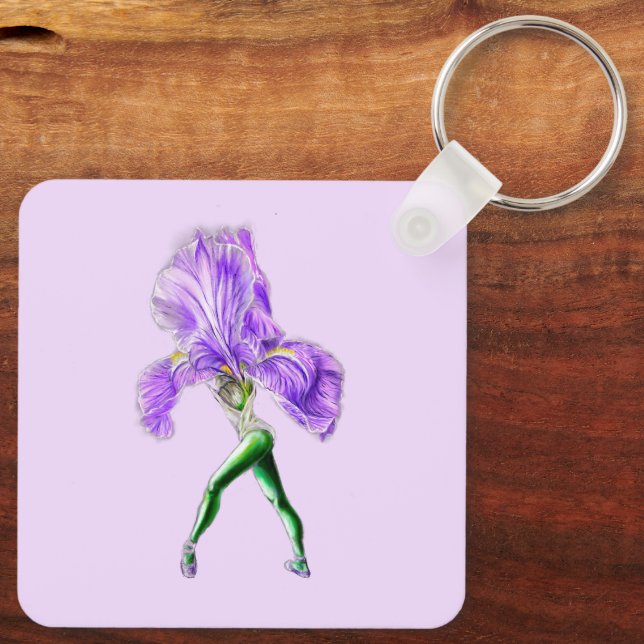 Porte-clés Ballerina Iris Flower Ballet Dancer Porte - clé (Verso)
