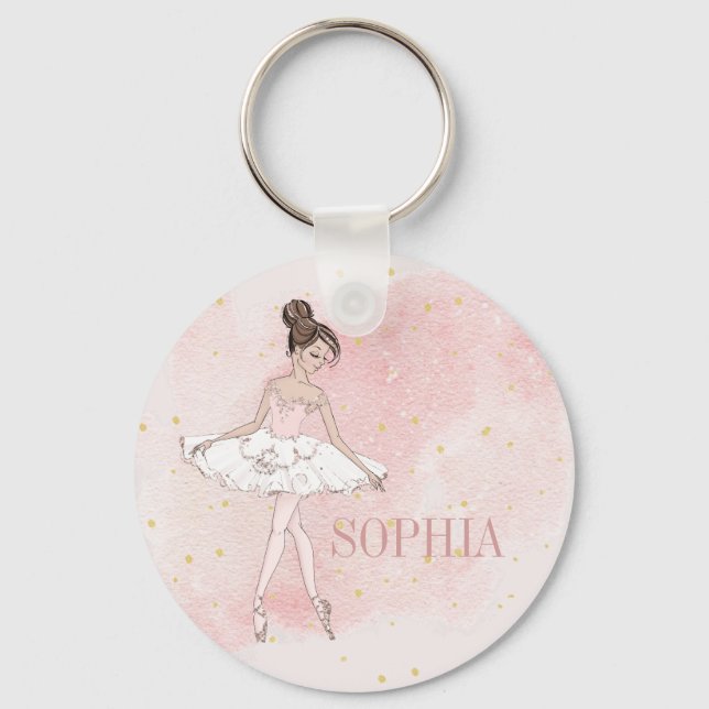 Porte-clés Ballerina Personal Girl Pink Gold Porte - clé (Recto)