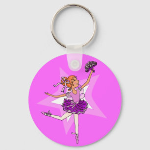 Porte-clés Ballerina princess purple pink keychain