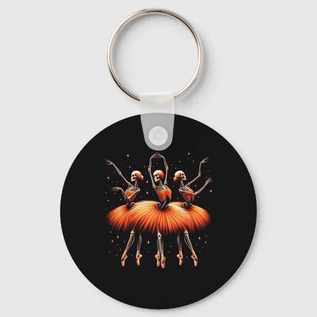 Porte-clés Ballerina Skeleton Dance Funny Halloween Ballet 1 (Recto)