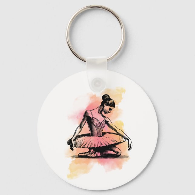 Porte-clés Ballerine dansant en couleur  (Recto)