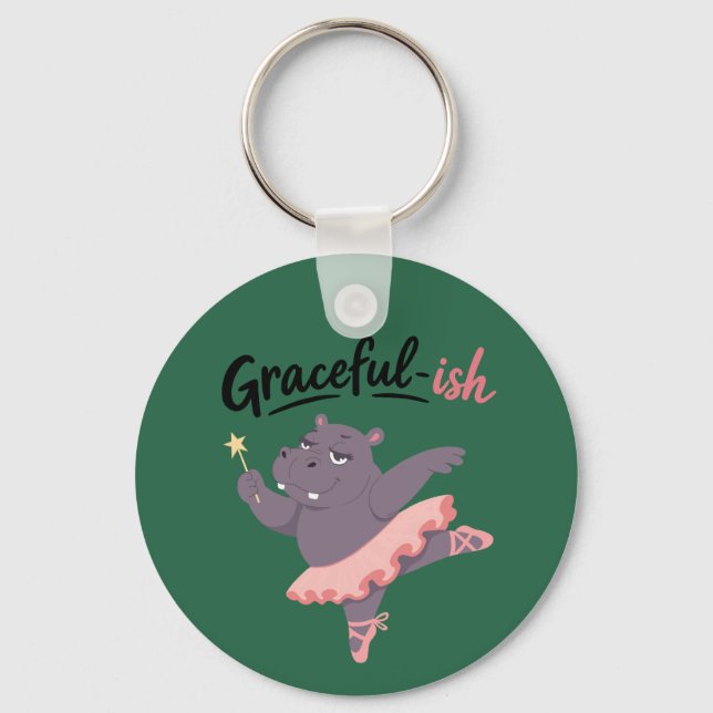 Porte-clés Ballerine Hippopotame Plutôt Gracieuse (Recto)