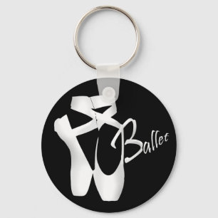 Porte-clés Ballet Ballerina White Pointe Chaussures Basic