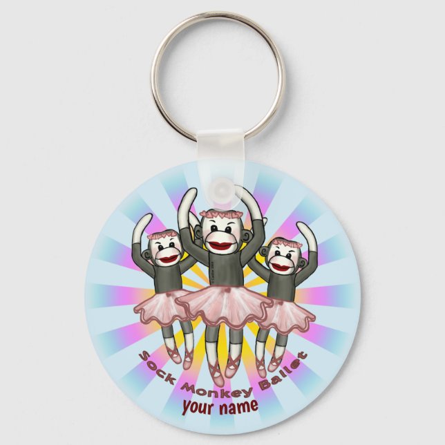 Porte-clés Ballet de Singe en Chaussette  (Recto)