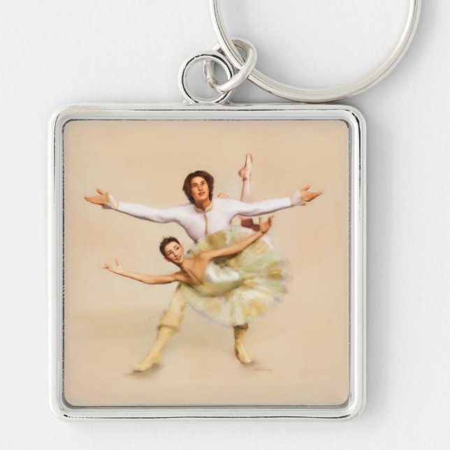 Porte-clés Ballet Pas de Deux Couple en Pose romantique (Devant)