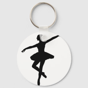 Porte-clés Ballet simple Ballerina noir blanc