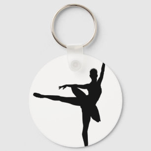 Porte-clés Ballet simple Ballerina noir blanc