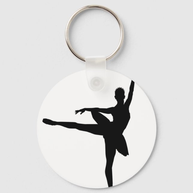 Porte-clés Ballet simple Ballerina noir blanc (Recto)