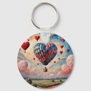 Porte-clés Ballon à air chaud en forme de cœur