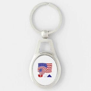 Porte-clés Ballon de football avec drapeau américain