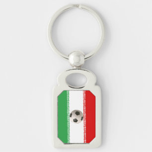 Porte-clés Ballon de football avec le drapeau iranien