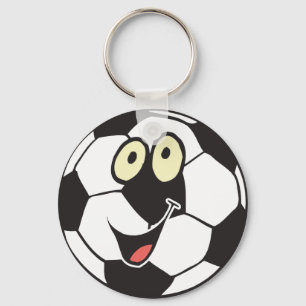 Porte-clés ballon de football de dessin animé heureux