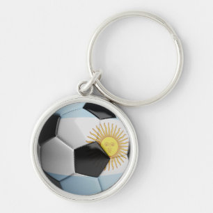 Porte-clés Ballon de football de drapeau de l'Argentine