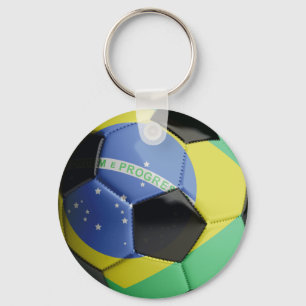 Porte-clés Ballon de football de drapeau du Brésil
