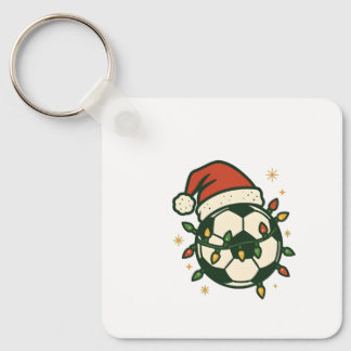 Porte-clés Ballon de Football Lumières de Noël Chapeau de Pèr