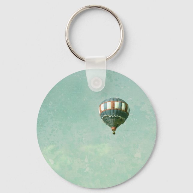 Porte-clés Ballons à air chaud rouge blanc et bleu (Recto)