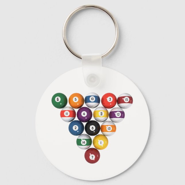 Porte-clés Ballons de piscine / Billard : 3D Modèle : (Recto)