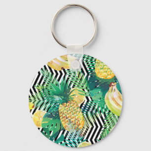 Porte-clés Bananes exotiques citrons Tropical sans joint