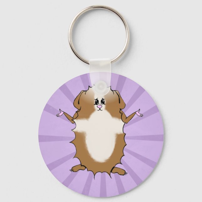 Porte-clés Bande dessinée Abyssinian Guinea Pig (Recto)