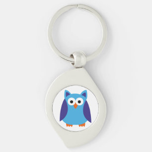 Porte-clés Bande dessinée bleue de hibou