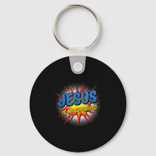 Porte-clés Bande dessinée chrétienne Jésus est mon super-héro