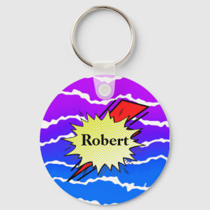 Porte-clés Bande dessinée couleur bulle rétro