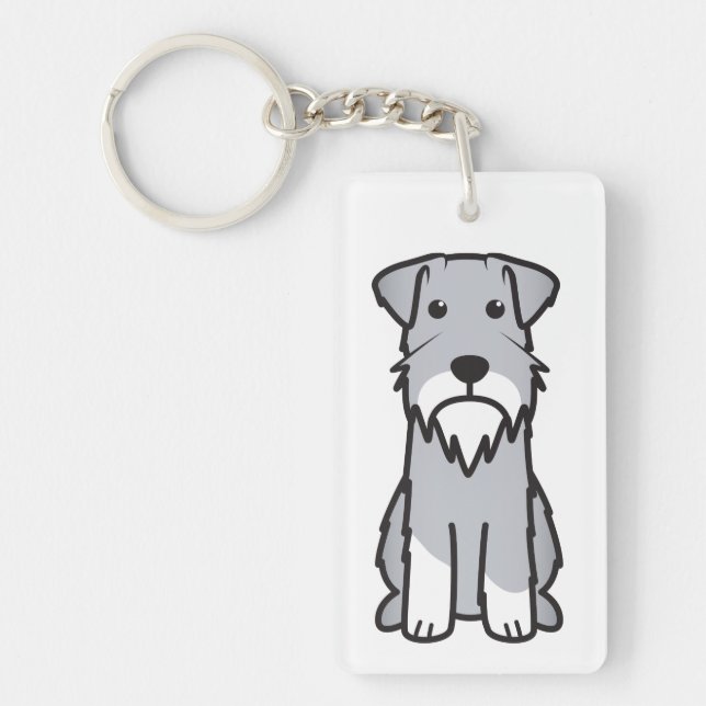 Porte-clés Bande dessinée de chien de Schnauzer miniature (Devant)