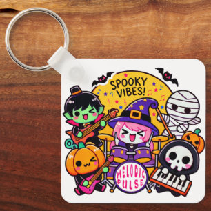 Porte-clés Bande d'Halloween vibrante : Vibes Éffrayantes