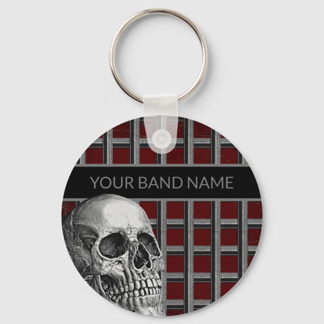 Porte-clés Bande Merch Nom personnalisé Rock Skull Metal Musi (Recto)