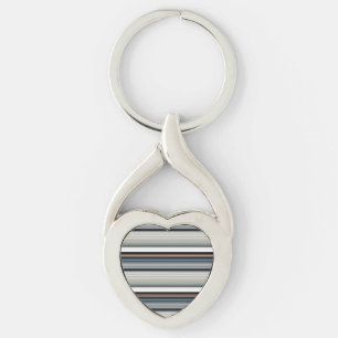 Porte-clés Bandes blanches gris mignonnes