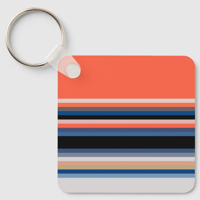 Porte-clés Bandes bleues orange (Recto)
