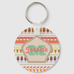 Porte-clés Bandes de crème glacée personnalisées