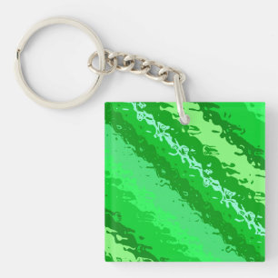 Porte-clés Bandes de verre - tons vert émeraude