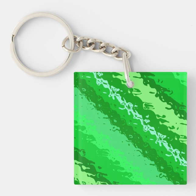 Porte-clés Bandes de verre - tons vert émeraude (Devant)