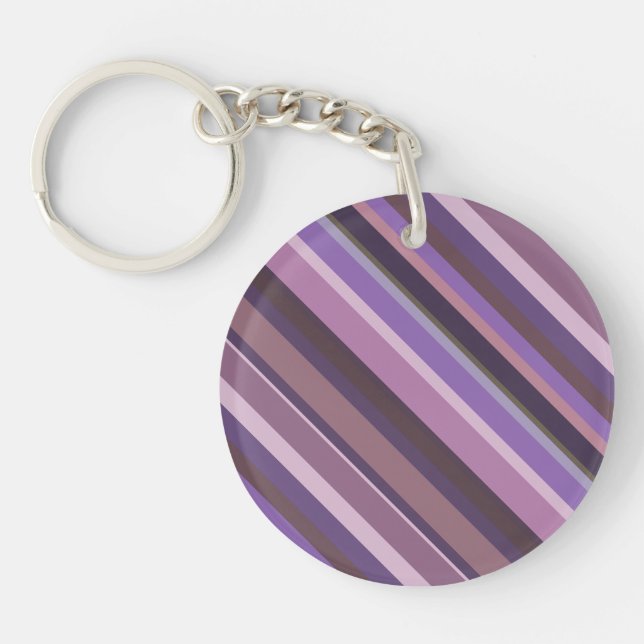 Porte-clés Bandes diagonales mauves (Devant)