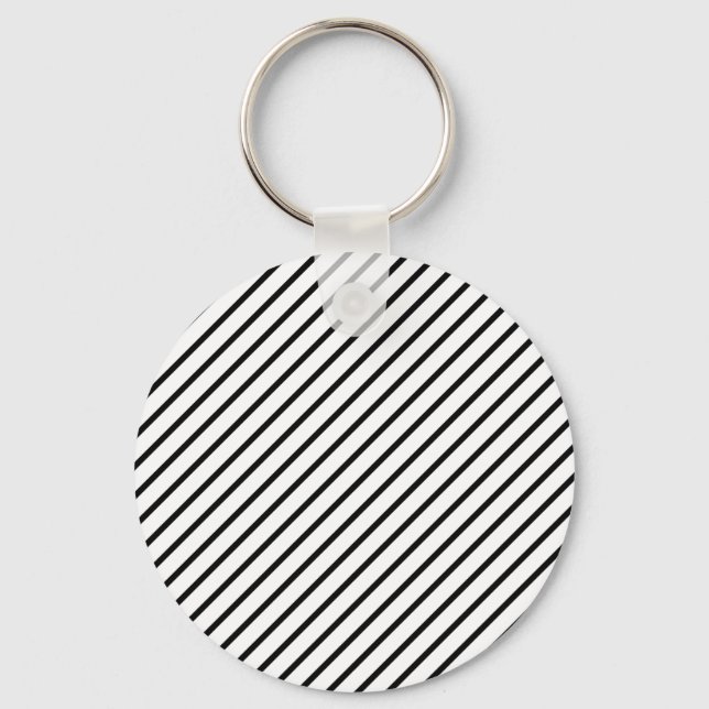 Porte-clés Bandes diagonales noires et blanches (Recto)