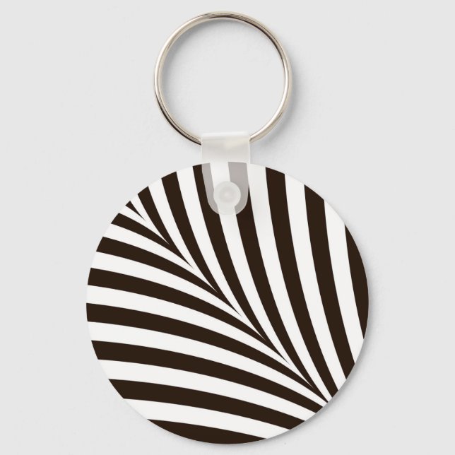 Porte-clés Bandes géométriques noir et blanc (Recto)