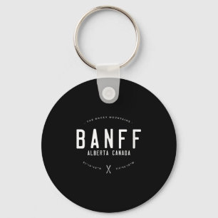 Porte-clés Banff Alberta Canada Graphique Distressed Vintage