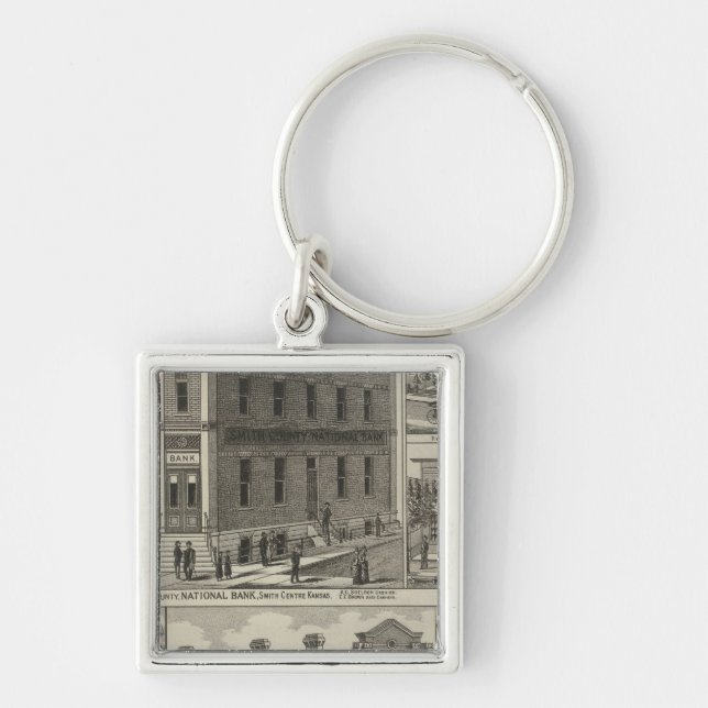 Porte-clés Banques, Résidence, Hull House, Smith Center, Kans (Devant)