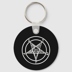 Porte-clés Baphomet Pentagramme inversé Chèvre Logo satanique